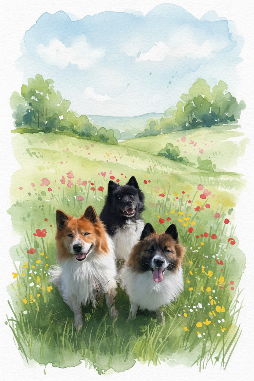 gemini 2.5 flash image keep the foreground of foto from three dogs and change the background to a water 0